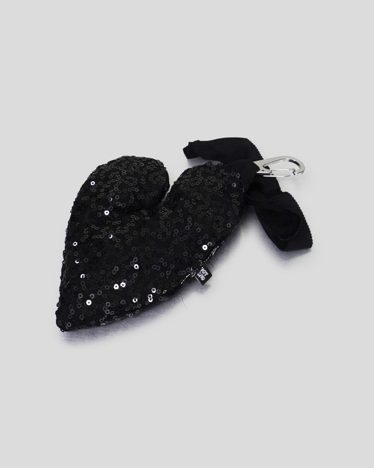 Black Sequin Heart Bag Charm